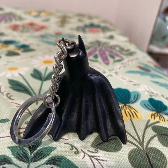 Batman Rubber Keychain - Officially Licensed Gray/Black/Green Batman Symbol Keychain